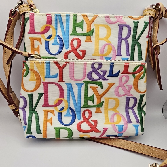 Dooney & Bourke White Multicolor Rainbow Crossbody Purse - Picture 1 of 7